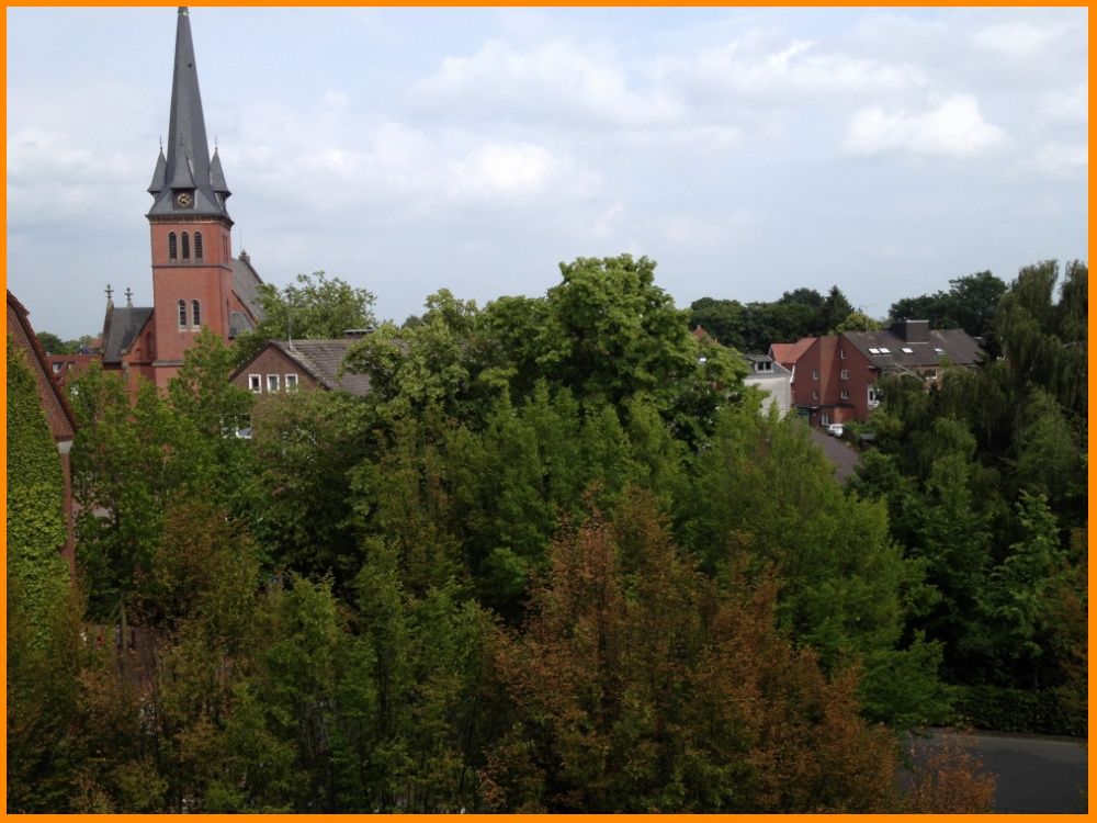 Schöner Blick ins Grüne und über die Dächer von Gronau