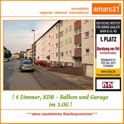 Top Preis ! 90m² – 4 Zimmer im 3.OG mit großem Balkon,Garage und Stellplatz  für 90000.- EUR